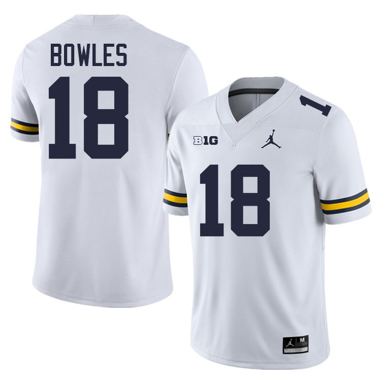 Troy Bowles Michigan Jersey,Michigan Wolverines #18 Troy Bowles College Football Jersey Youth-White